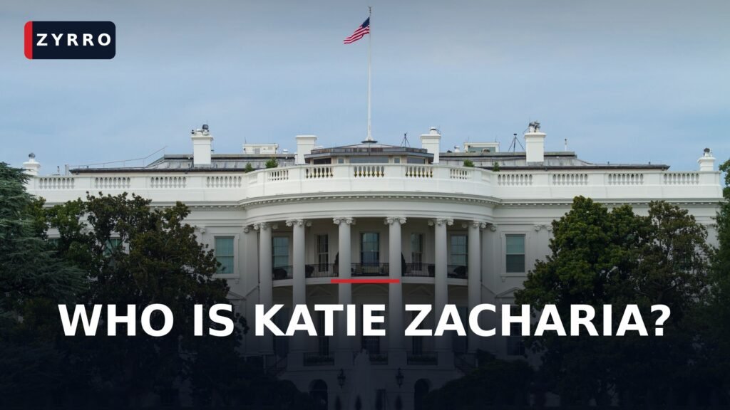 White House South Portico — Katie Zacharia named new White House press secretary, debut briefing October 13 2026