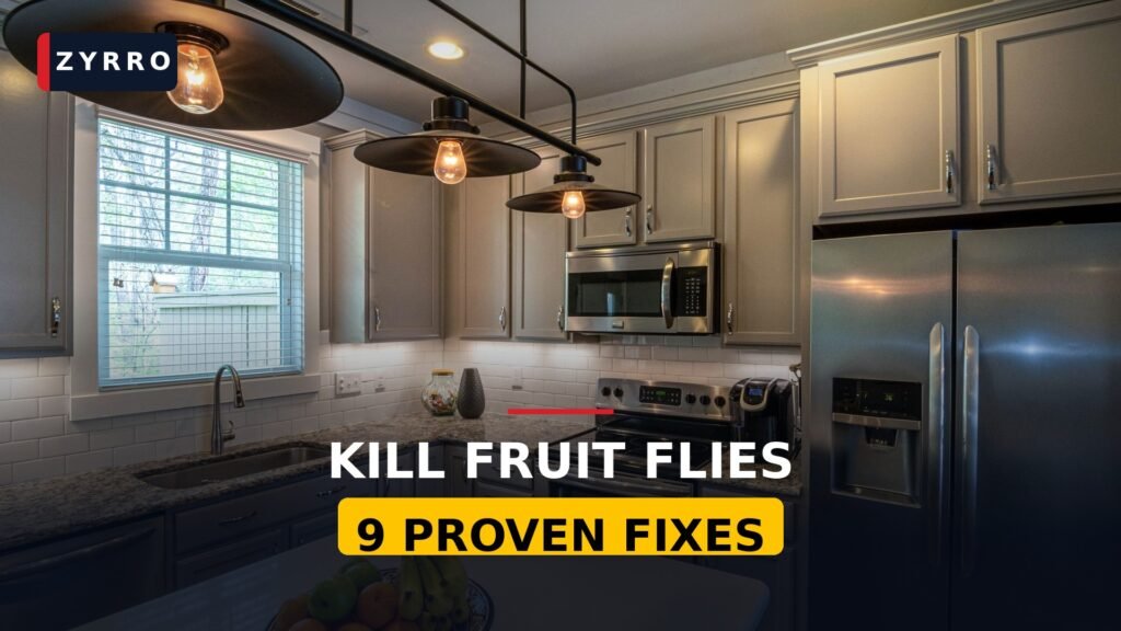 How to get rid of fruit flies fast — fruit bowl on a kitchen counter