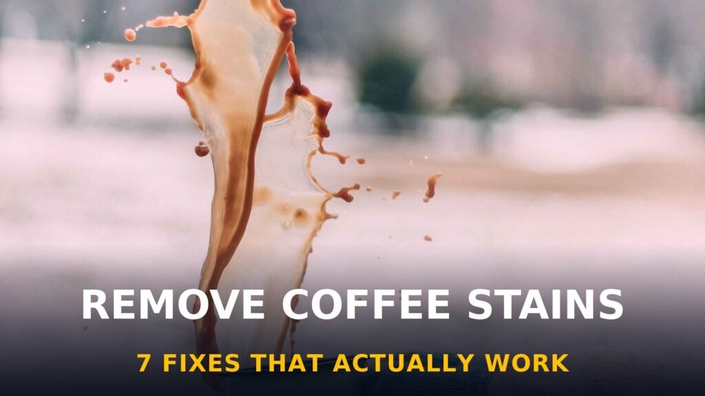 How to remove coffee stains from clothes — coffee splash frozen mid-air
