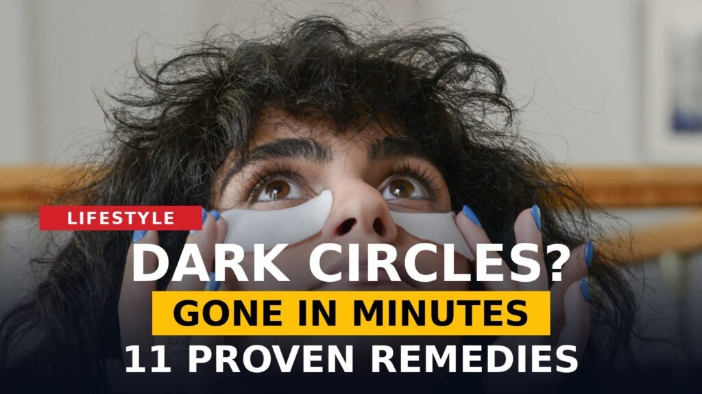 How to get rid of dark circles fast — woman applying eye cream under her eyes in a morning skincare routine