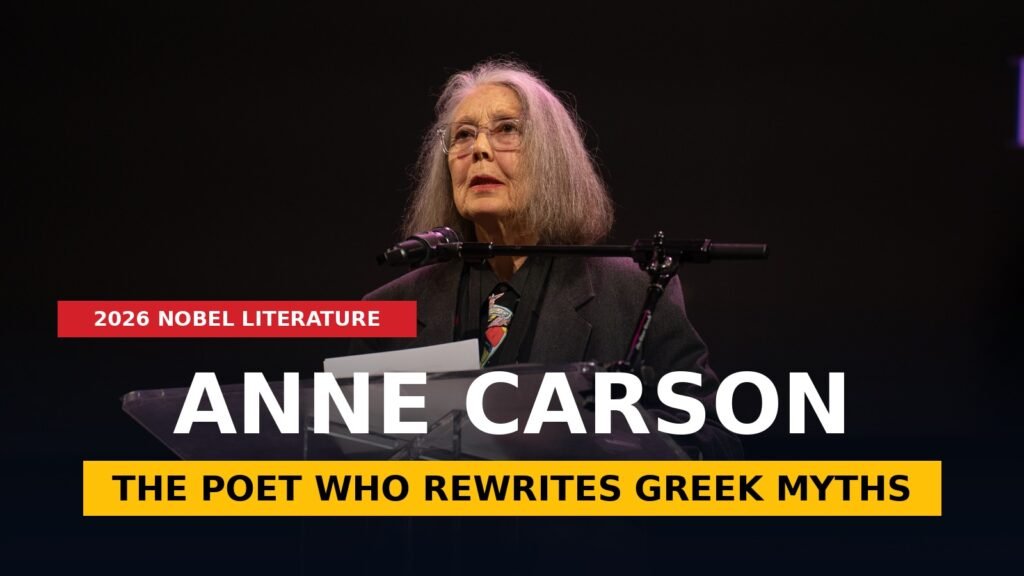 Anne Carson, 2026 Nobel Prize in Literature winner, speaking at a literary reading