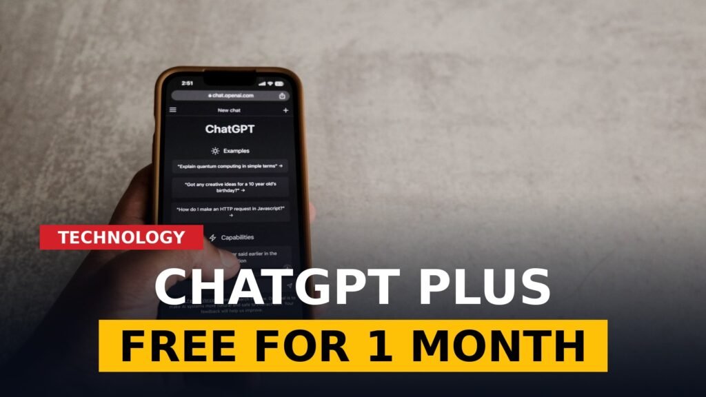 Hand holding a phone with ChatGPT open — how to get ChatGPT Plus free