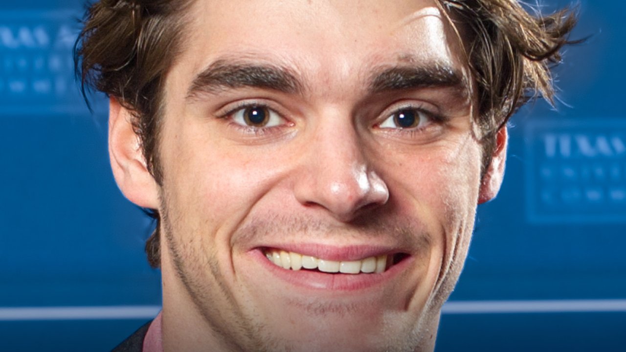 RJ Mitte speaking at a public event during his career as an actor and disability advocate
