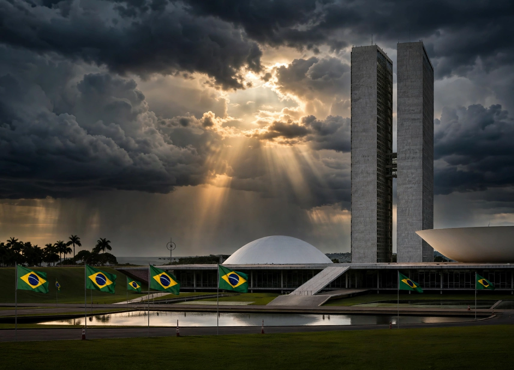 The National Congress in Brasília at dusk during Brazil's 2026 election season